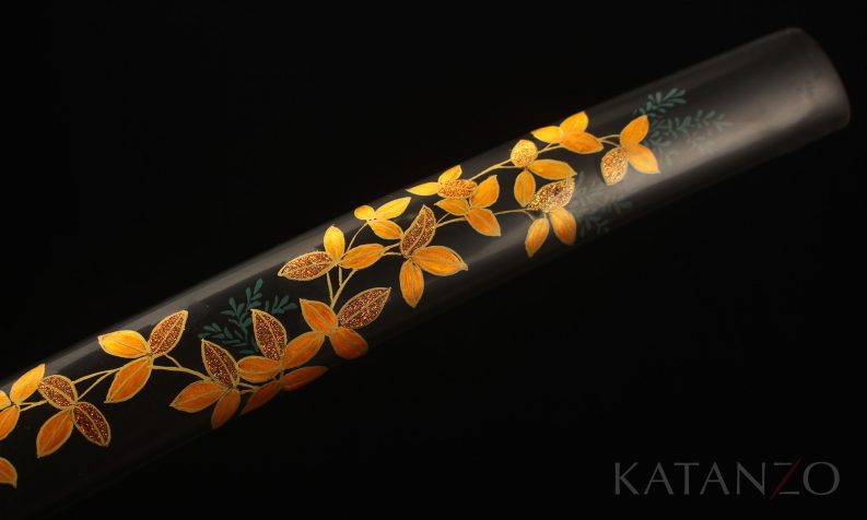 Flower Painted Katana Saya