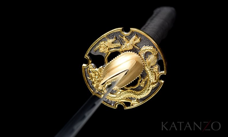 Black Gold Katana Sword