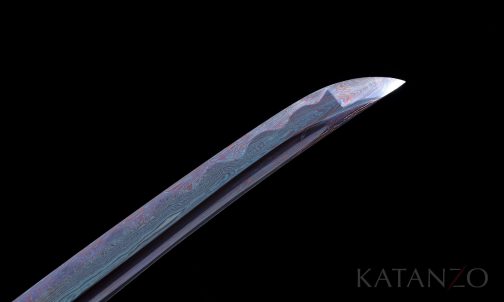 colored Damascus Blade Katana