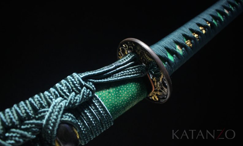 green katana with real hamon