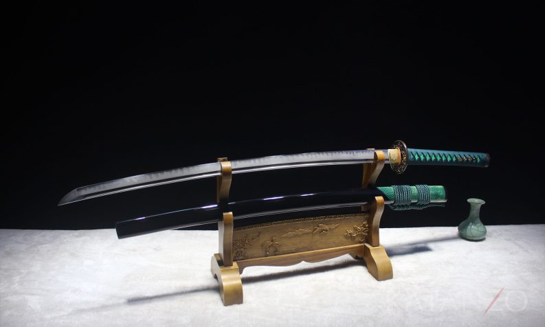 green katana with real hamon