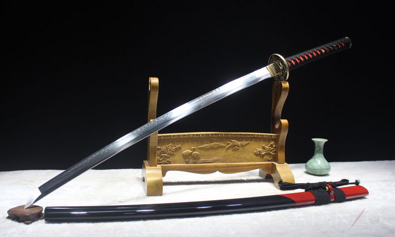 black red dragon katana