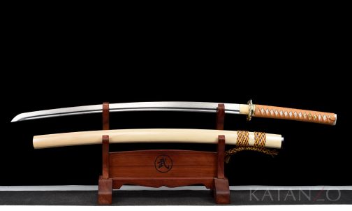 Katana with folded steel blade