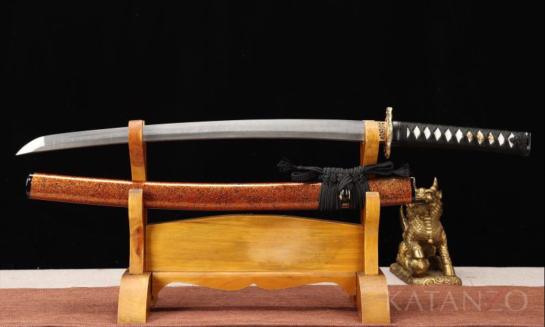 Wakizashi sword damascus steel