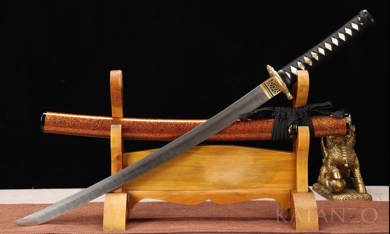 Wakizashi sword damascus steel