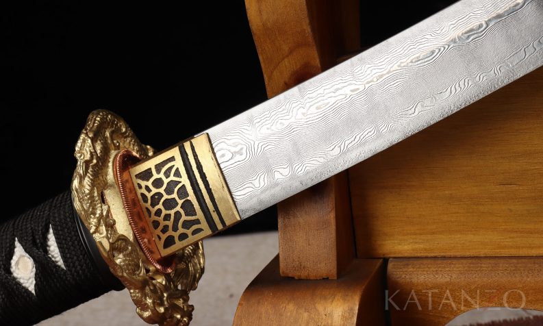 Wakizashi short sword Damascus steel