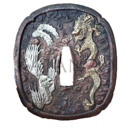 Iron Tsuba Dragon Antique