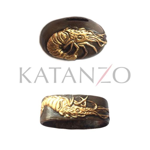 custom katana fuchi kashira gold