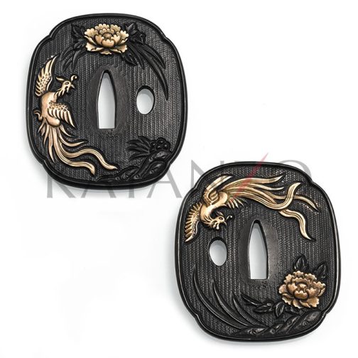 Handmade Tsuba gold Phoenix