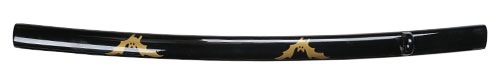 Wood, black lacquered, glossy, Bat