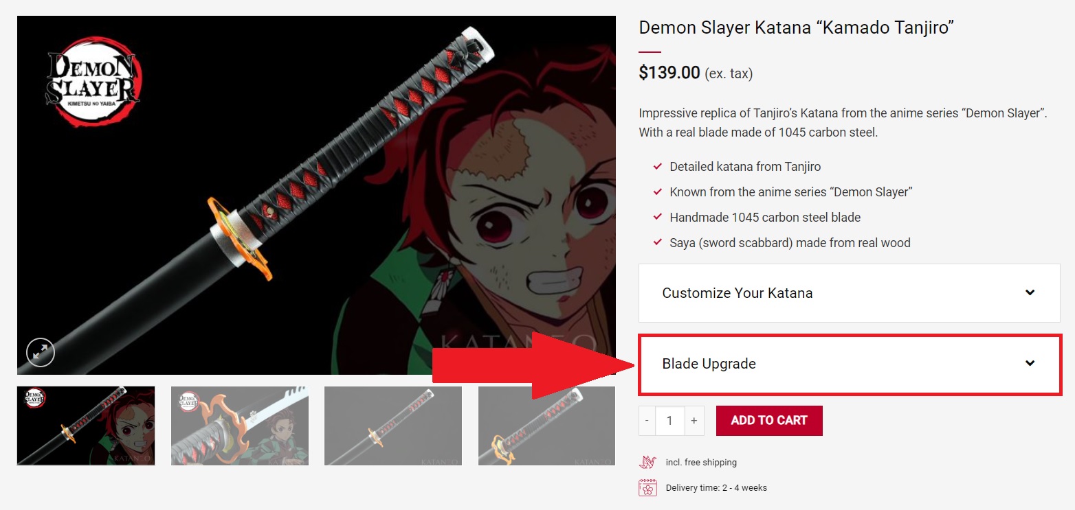 Demon Slayer Anime Katana Blade Upgrade